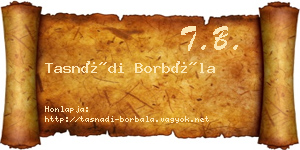 Tasnádi Borbála névjegykártya